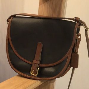 Vintage Coach crossover saddle bag w/ buckle.